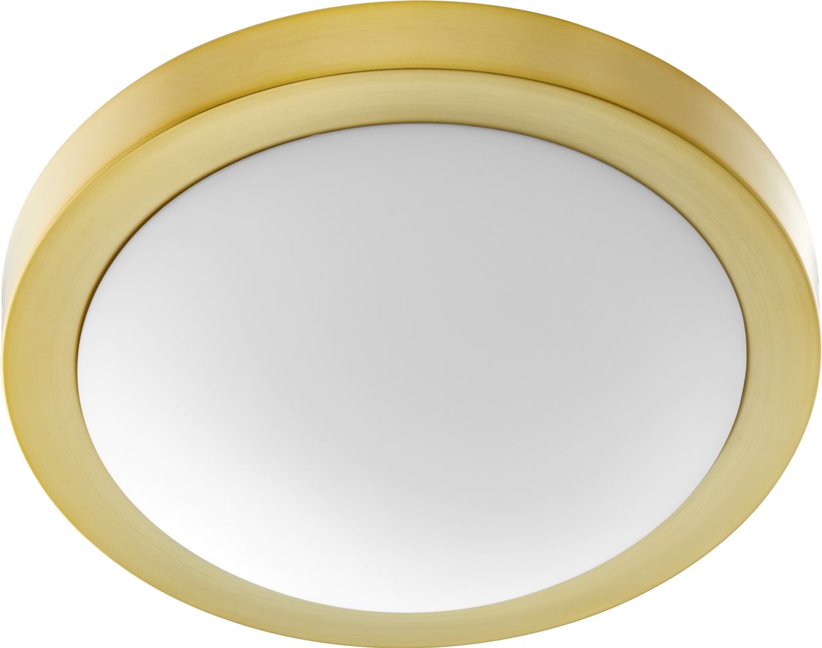13W 2-Light Ceiling Flush Mount Fixture in Aged Brass - Perfect for Bedroom, Living Room & Hallway Lighting
