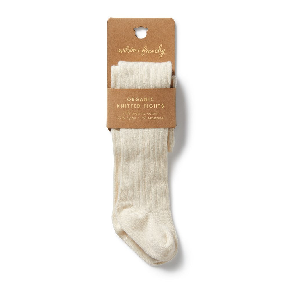 Organic Buttermilk Ribbed Tights for Women - Comfortable Cotton Blend Leggings for Yoga, Workout & Everyday Wear