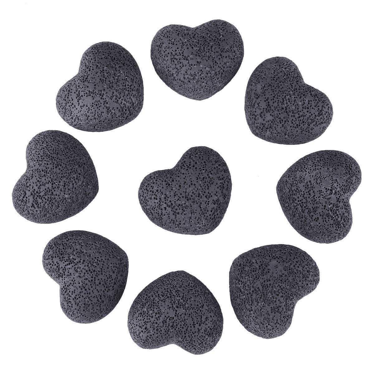 TUMBEELLUWA Hand Carved Lava Rock Essential Oil Diffuser Stones - Pack of 2 Black Aromatherapy Pocket Stones (1.73 inches) for Home, Office, Yoga & Meditation - Natural Home Decor Gift Idea