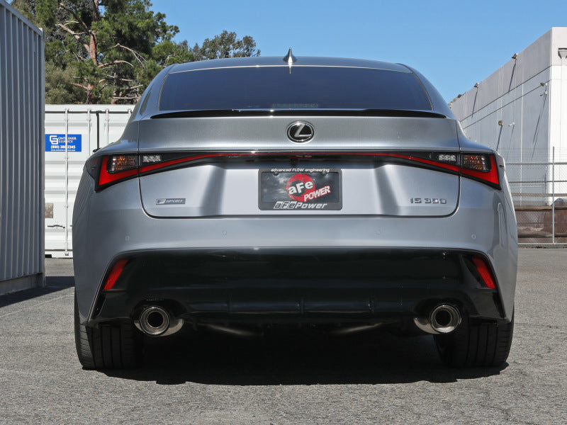 aFe Takeda Axle Back Exhaust System with Carbon Fiber Tips for Lexus IS350 2014-2022 V6 3.5L - Performance Upgrade & Aggressive Sound for Street Racing & Car Enthusiasts