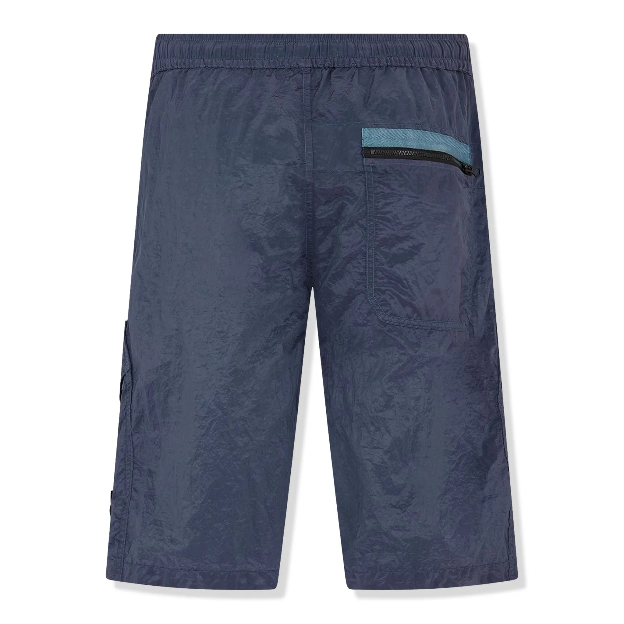 Stone Island Men's Nylon Metal Avio Blue Shorts - Lightweight Summer Casual Shorts for Outdoor Activities & Travel