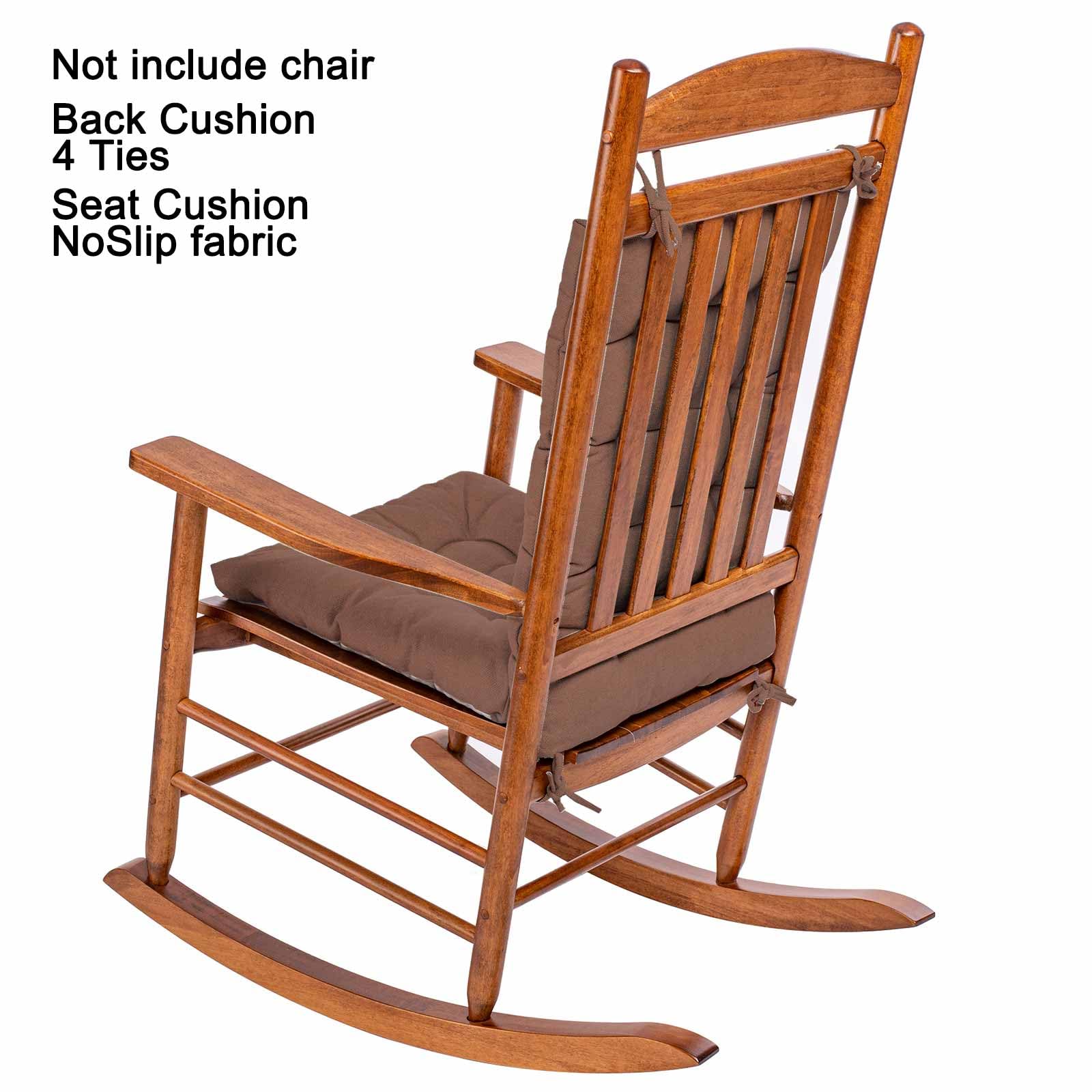 POMIU Rocking Chair Cushion Set - Comfortable Seat & Back Cushions for Office, Dining, and Kitchen Chairs - Dark Coffee - Perfect for Home, Office, and Relaxation Spaces