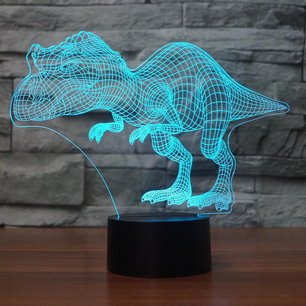 3D Dinosaur Night Light - LED Color Changing Table Lamp with 7 Colors, Optical Illusion Desk Decor for Kids Room, Nursery, Birthday Gift & Christmas Home Decoration | Perfect for Bedtime, Playrooms & Themed Parties