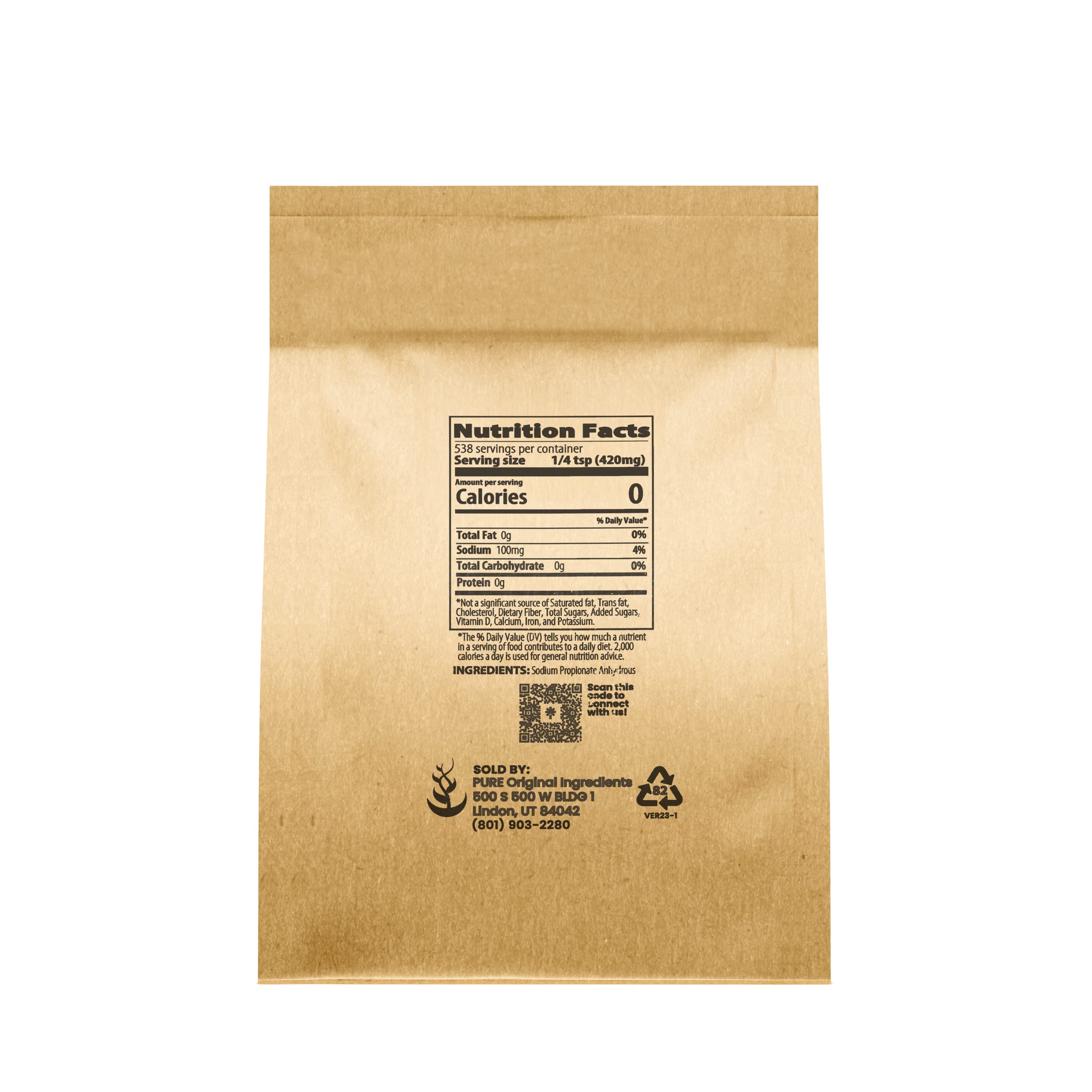 Food Grade Sodium Propionate (8 oz) - Natural Preservative & Mold Inhibitor for Baking, Cheese, Bread | USDA Approved Food Additive | Extends Shelf Life of Baked Goods & Dairy Products