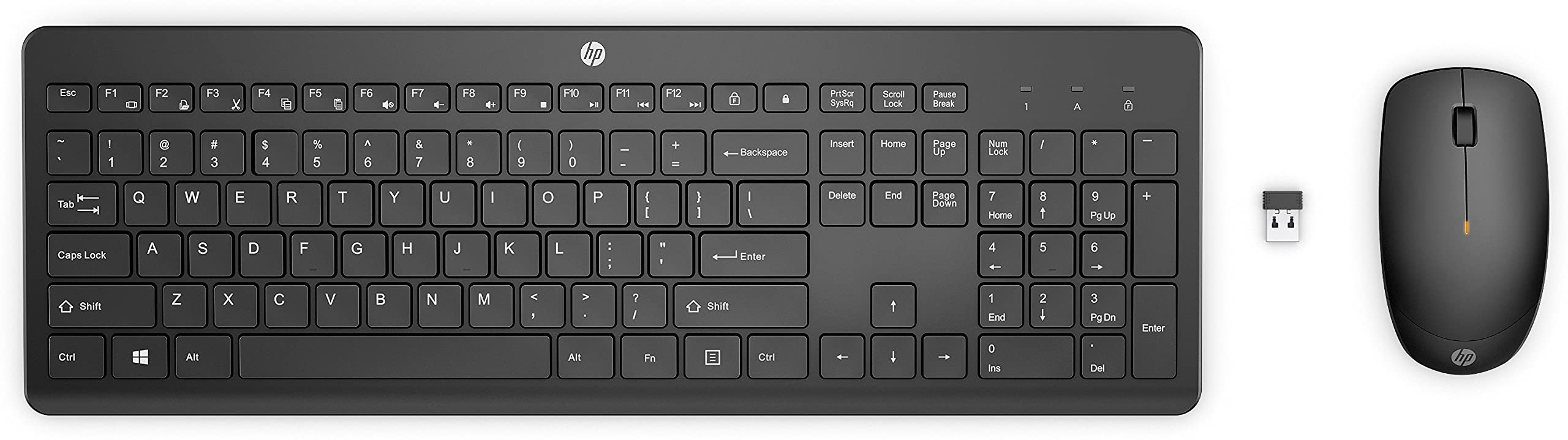 HP 230 Wireless Keyboard and Mouse Combo Set - 2.4GHz USB-A Nano Receiver, 1600 DPI Adjustable Mouse, 16-Month Battery Life - Ergonomic Black Design for Home Office, Gaming & Productivity