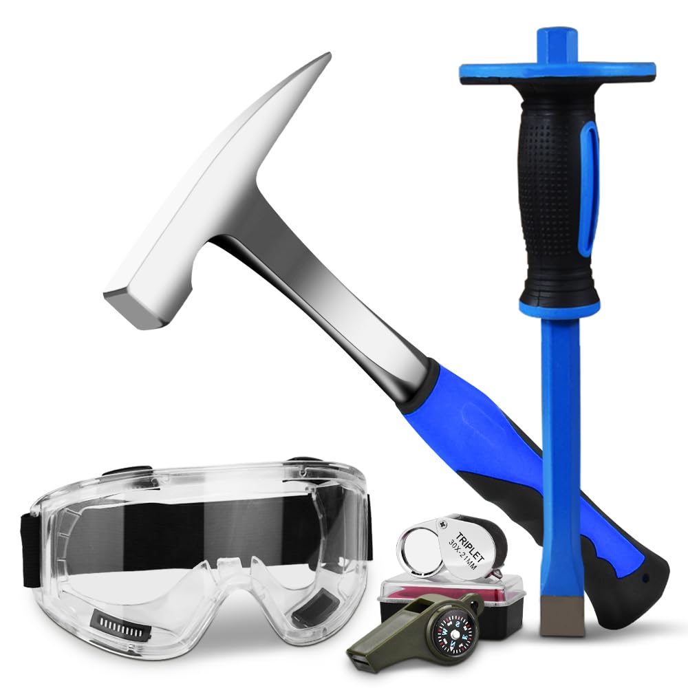 5-Piece Geology Rock Pick Kit with 21oz Hammer & 11.8