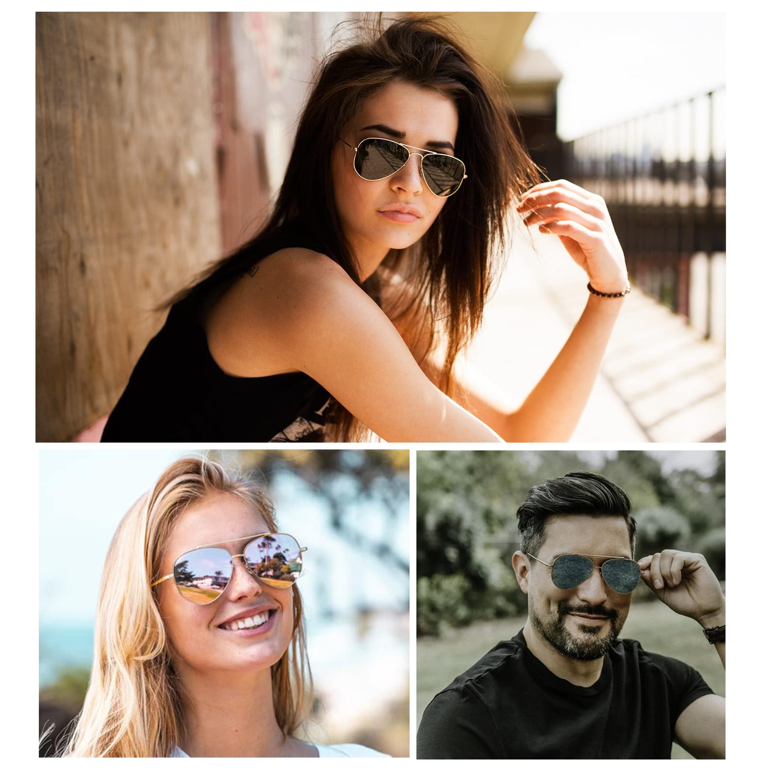 Polarized Aviator Sunglasses for Men & Women - 100% UV Protection Classic Pilot Shades with Spring Hinge - Perfect for Driving, Outdoor Sports & Fashion Accessories