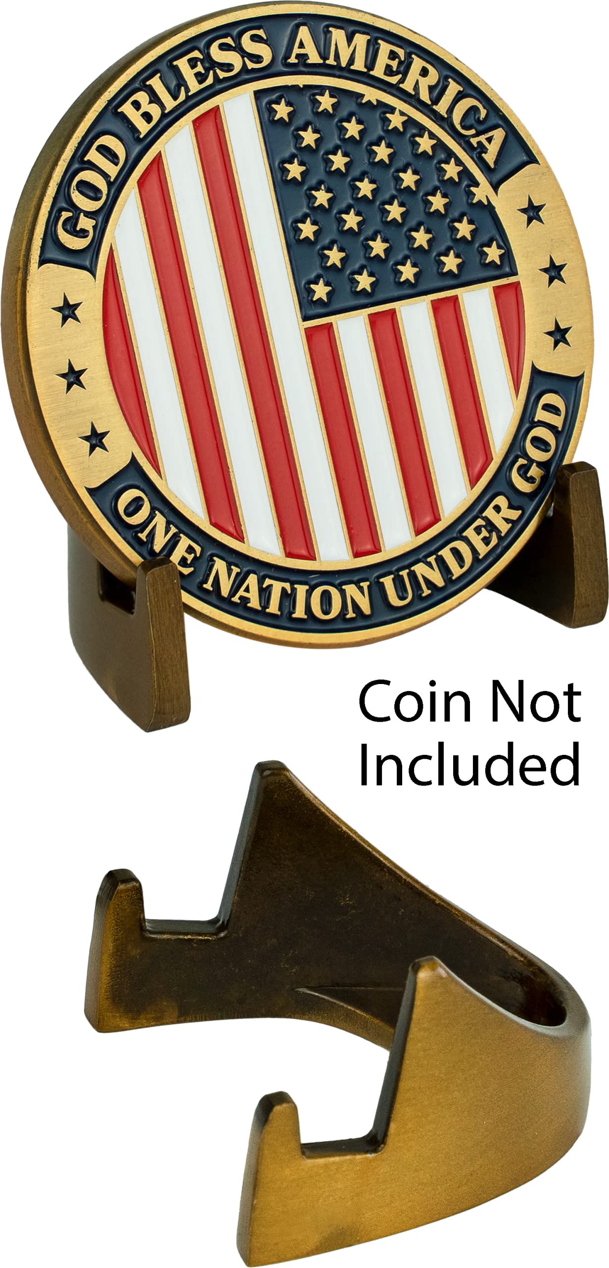 Bronze Challenge Coin Holder (3 Pack) - Military Coin Display Stand with Matte Brushed Metallic Finish | Shelf Top Coin Organizer for Veterans, Collectors & Enthusiasts | Token & Medallion Holder with 5mm Half Easel Stand | Perfect for Home Office, Military Memorabilia Display & Collection Showcase