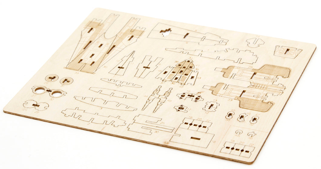 Star Wars The Last Jedi X-Wing 3D Wood Model Kit with Book – DIY Wooden Puzzle for Fans, Collectors & Gift Ideas – Perfect for Home Decor, Star Wars Parties & Movie Nights