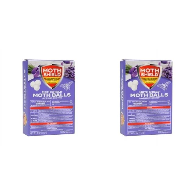 Natural Lavender Moth Balls for Rodents & Carpet Beetles - 2 Pack Pantry Moth Traps & Clothes Moth Repellent - Indoor Closet Protector for Clothes, Wool & Storage Areas - Eliminates Moths in Wardrobes, Drawers & Food Pantries