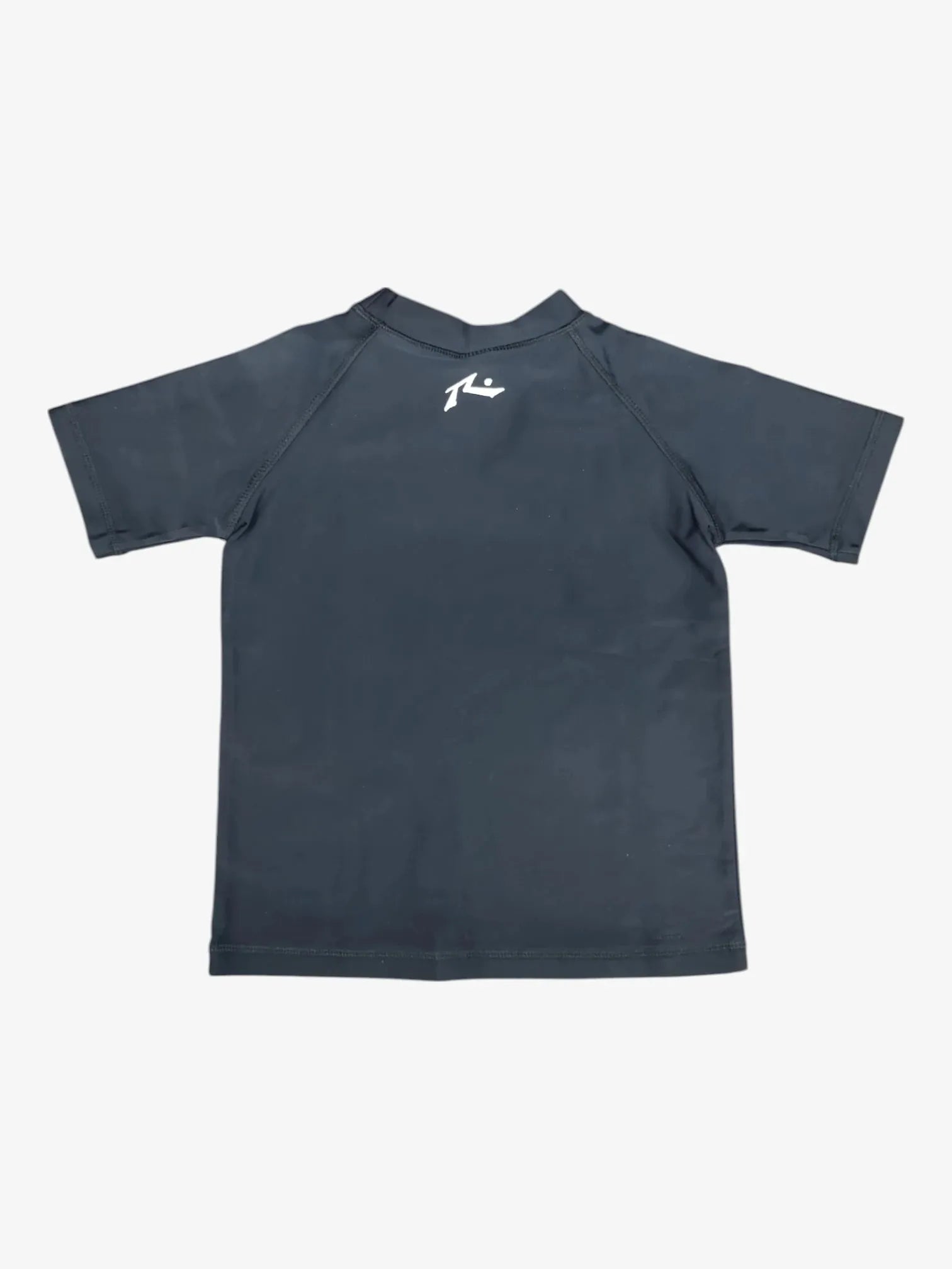 **Kids Black Lycra Short Sleeve Rash Guard - UPF 50+ Sun Protection for Swimming, Surfing & Beach Activities**