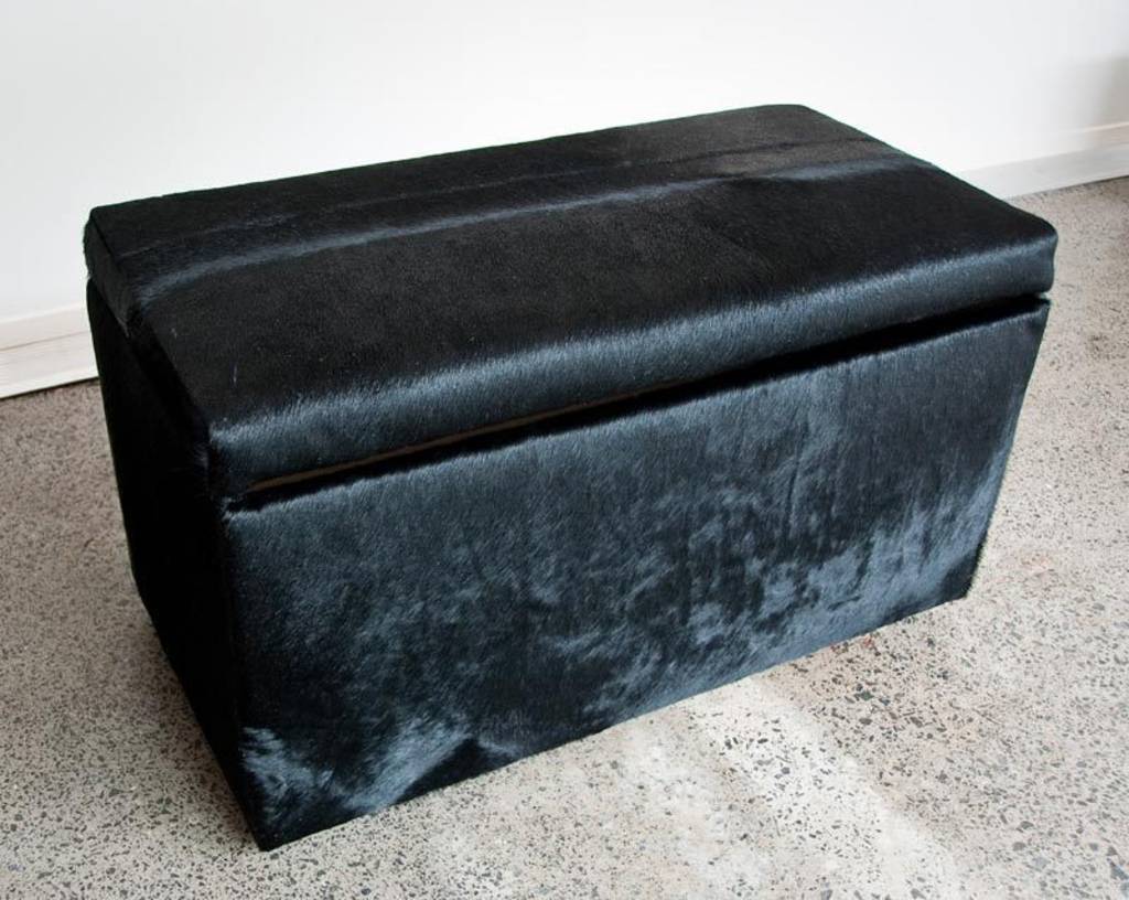 Premium Cowhide Storage Ottoman Bench - 35.4