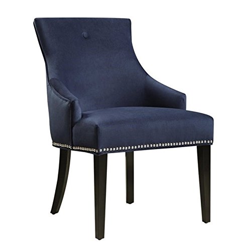 Home Square Set of 2 Navy Blue Accent Chairs - Modern Living Room Seating for Small Spaces & Conversation Areas