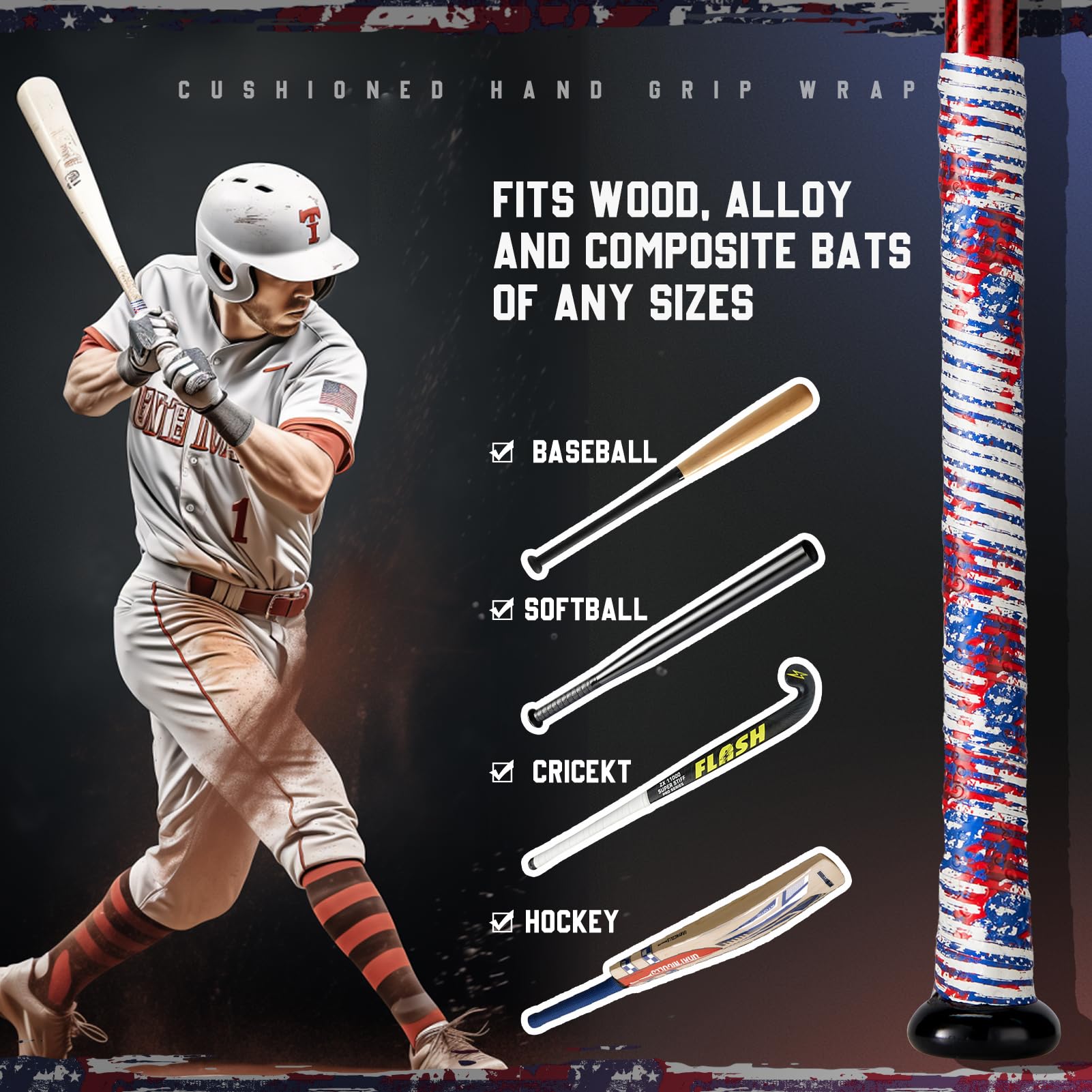 Gonex Pro Feel Baseball Bat Grip Tape - 1.1mm Thick, 40.16'' Full Adhesive Back for Baseball & Softball (1 or 2 Pack) - Improve Bat Control & Comfort for Training & Games
