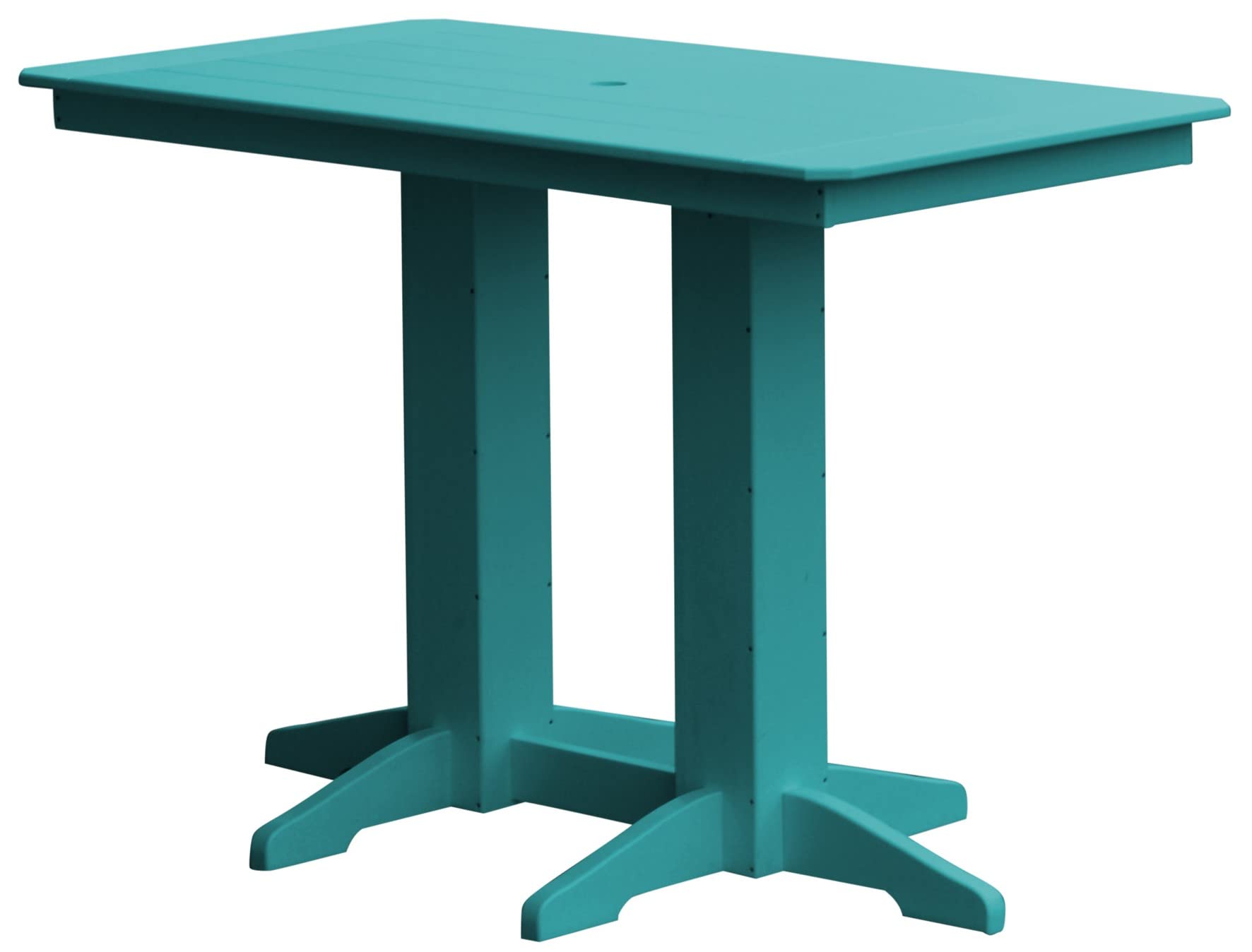 Poly Lumber 5-Foot Bar Table in Aruba Blue | Durable Outdoor Furniture for Patio, Deck & Backyard | Furniture Barn USA