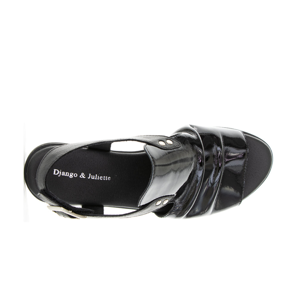 Django & Juliette Madis Black Patent Leather Women's Shoes - Elegant & Comfortable for Parties, Weddings & Evening Events