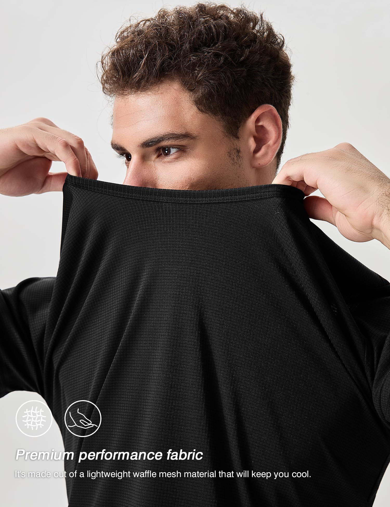 Men's 2 Pack Lightweight Crew Neck Athletic Running Short Sleeve T-Shirts - Breathable Quick-Dry Gym Workout Tee Shirts for Men - Perfect for Running, Training & Casual Wear