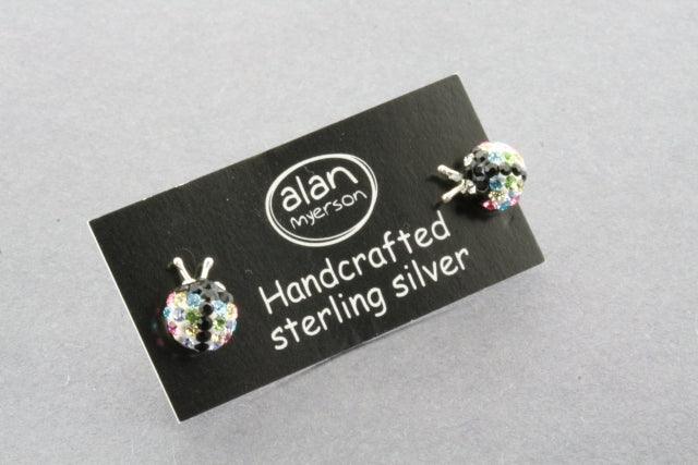Sparkling Crystal Ladybug Stud Earrings for Women - Multicolor Gemstone Jewelry - Perfect for Parties, Weddings & Everyday Wear