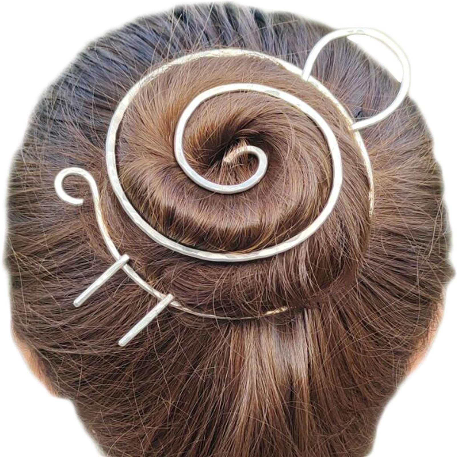 Durable Metal Bun Maker & Hair Fork Set - Silver Hair Bun Cover & Clips for Women & Girls - Perfect for Thin Hair, Updos & Special Occasions - Great Christmas Gift Idea