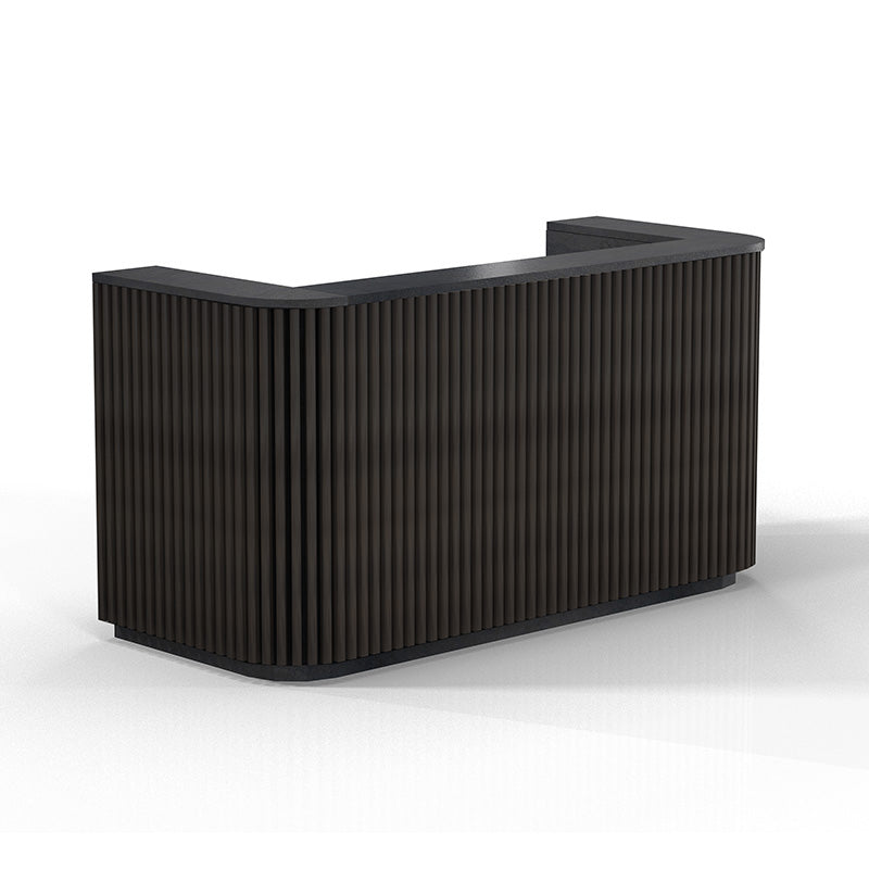 Modern HALO Reception Desk 180cm Black - Premium Office Furniture for Hotels, Corporate Lobbies & Professional Workspaces