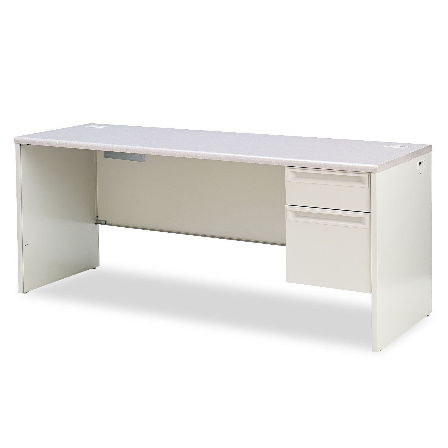 38000 Series Right Pedestal Credenza - 72W x 24D x 29.5H Gray Office Storage Cabinet for Home & Business Workspace Organization