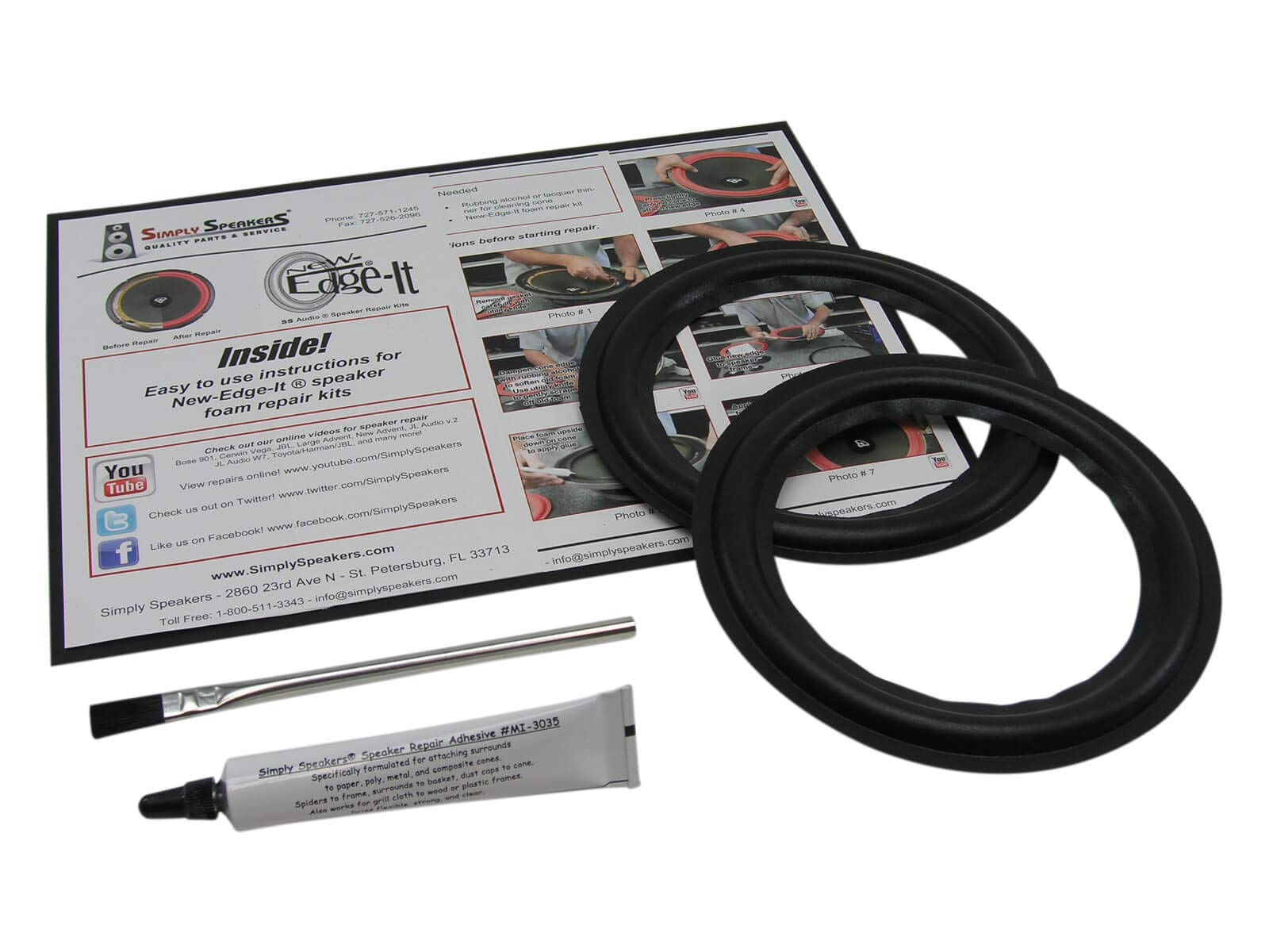 Cloth Edge 6.5 Inch Speaker Repair Kit CLSK-6.5 (Pair) - High-Quality Audio Restoration for Home Theater and Car Audio Systems
