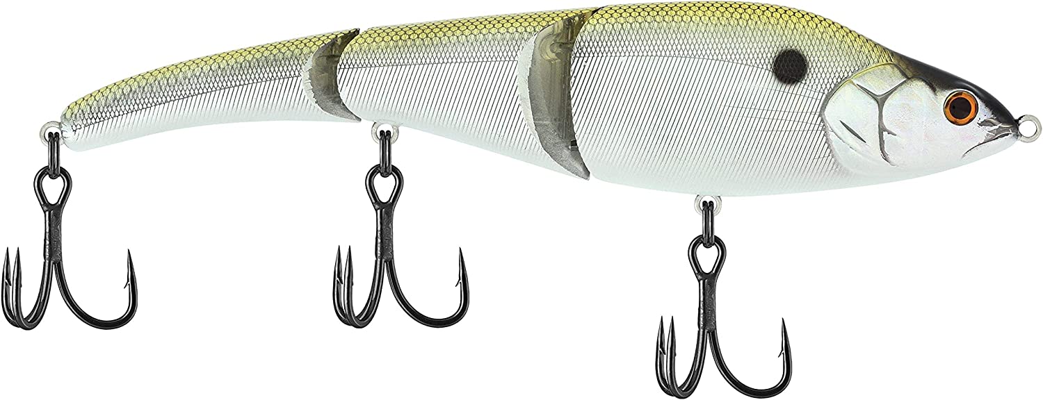 Berkley Magic Swimmer Saltwater Fishing Lure - 9 Inch Lifelike Action Swimbait in Natural Golden Shiner Color - Perfect for Saltwater Game Fish like Striped Bass, Redfish, and Snook