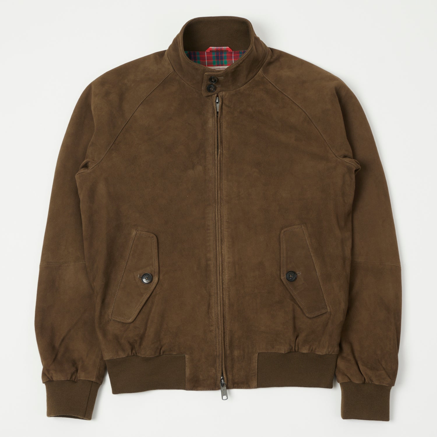 Baracuta G9 Suede Harrington Jacket for Men - Dark Olive | Vintage Style Lightweight Jacket | Perfect for Casual Wear, Travel & Outdoor Activities