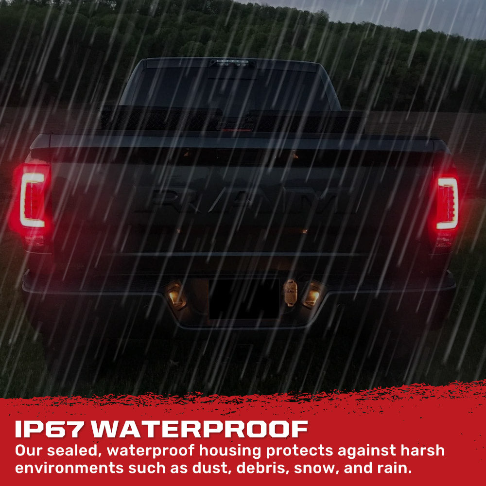 Dodge RAM 2500/3500 2014-2018 Ultra Bright OLED Tail Lights - Direct Replacement for Factory LED - Multiple Lens Options - Perfect for Off-Roading & Night Driving
