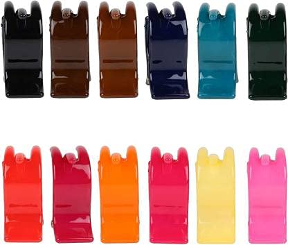 Trendy Unbreakable Plastic Hair Clips for Women & Girls - 12 Pack Colorful Hair Claws, Barrettes & Clutchers - Perfect for School, Work, Parties & Everyday Styling