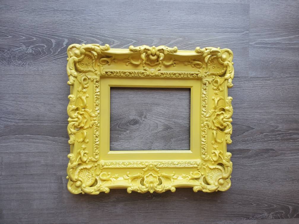 8x10 Kids Yellow Ornate Baroque Picture Frame - Elegant Wall Photo Display for Artwork, Family Photos & Home Decor - Perfect for Bedroom, Living Room & Nursery
