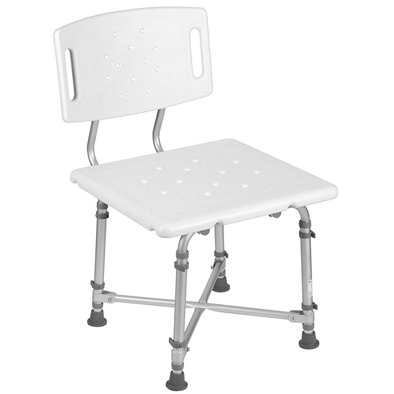 DMI Adjustable Height Shower Chair for Elderly & Disabled - 500lb Weight Capacity Aluminum Bath Seat with Plastic Seat for Tub or Shower - FSA/HSA Eligible White Bath Bench (Perfect for Seniors, Post-Surgery Recovery & Safe Bathing)