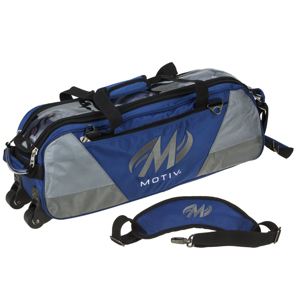 Motiv Ballistix 3 Ball Bowling Tote Bag - Durable Bowling Ball Carrier with Triple Ball Capacity for League Play & Practice - Perfect for Bowling Enthusiasts & Tournament Players