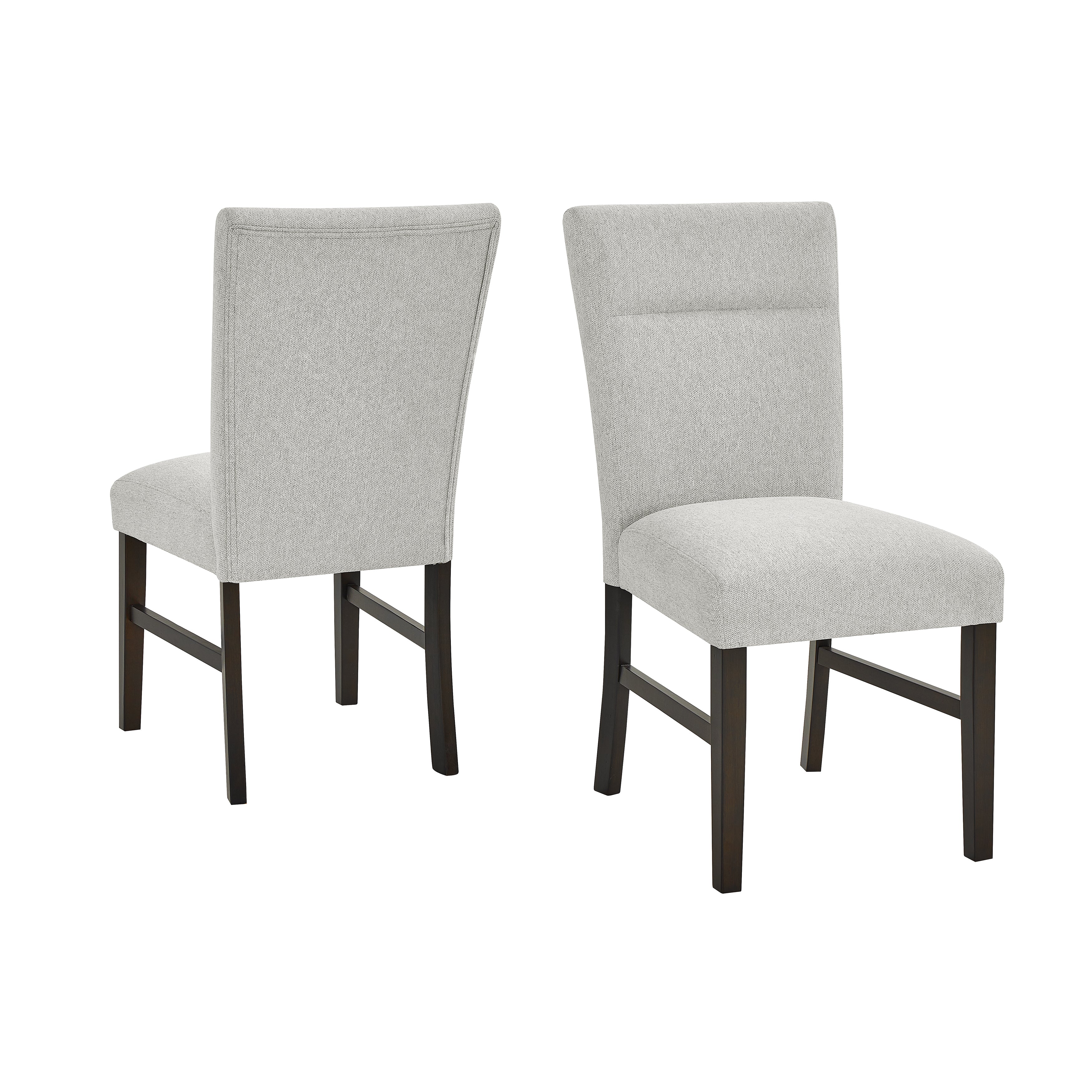 Roundhill Furniture Madison Contemporary Upholstered Dining Chairs Set of 2 - Gray Modern Kitchen Chairs for Dining Room, Breakfast Nook & Home Office
