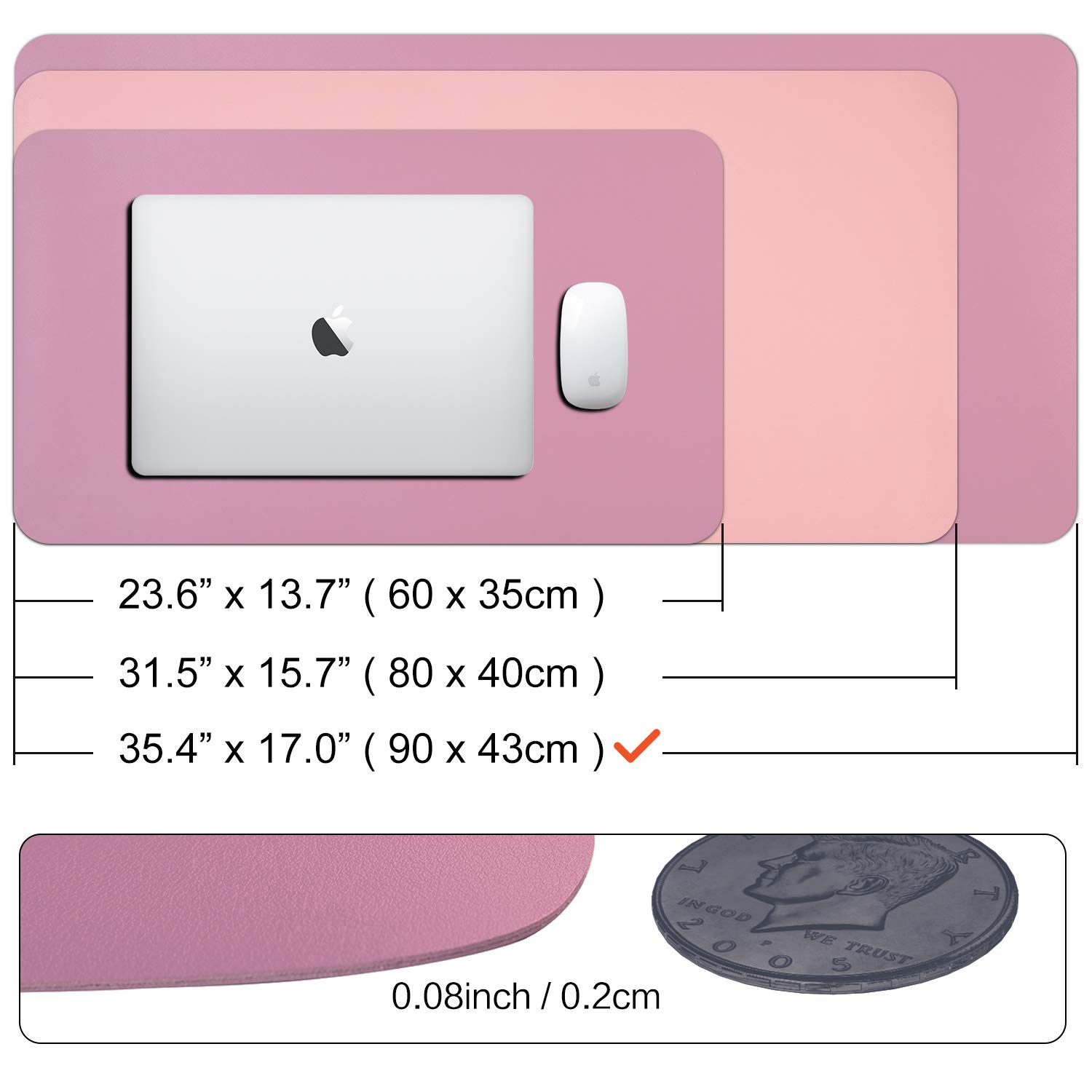 Premium Dual-Sided Leather Desk Pad (35.4