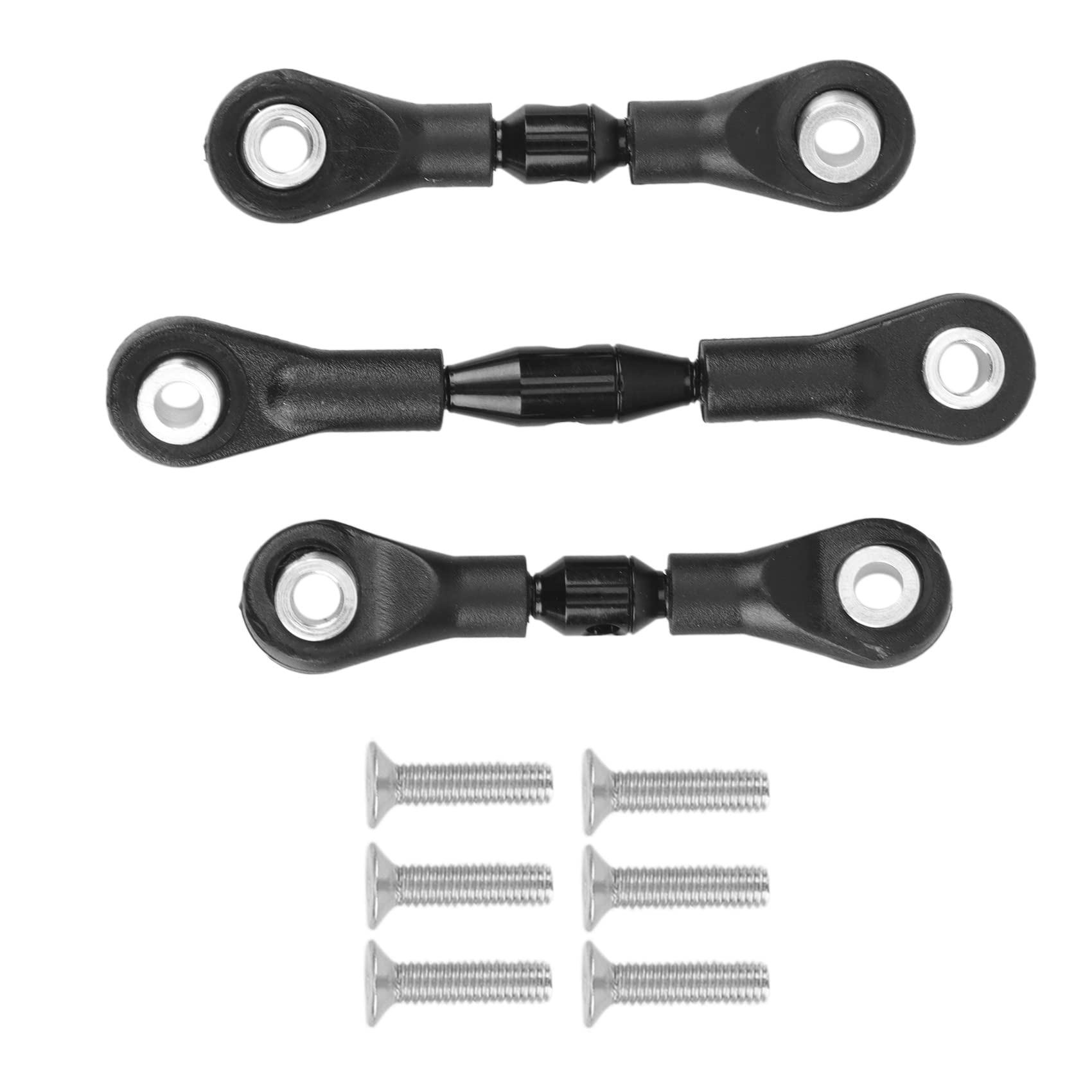 Fivetwofive 3PCS Metal Steering Tie Rod Upgrade Parts for TT-01 TT01 1/10 RC Car - Black | Durable Replacement for RC Drift Racing & Off-Road Crawler Models