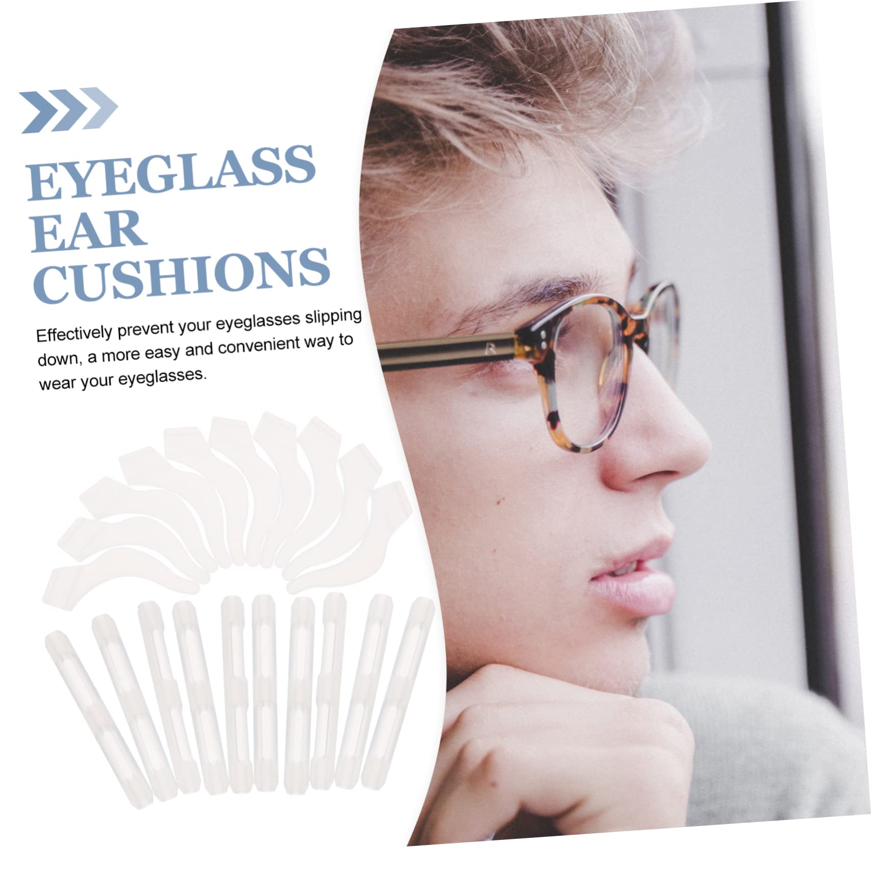 Lurrose 80 Pairs Non-Slip Glasses Grips - Silicone Eyeglass Holders for Kids & Adults, Anti-Slide Temple Tips, Nerd Wax & Glasses Strap Accessories - Perfect for Reading, Sports & Daily Wear