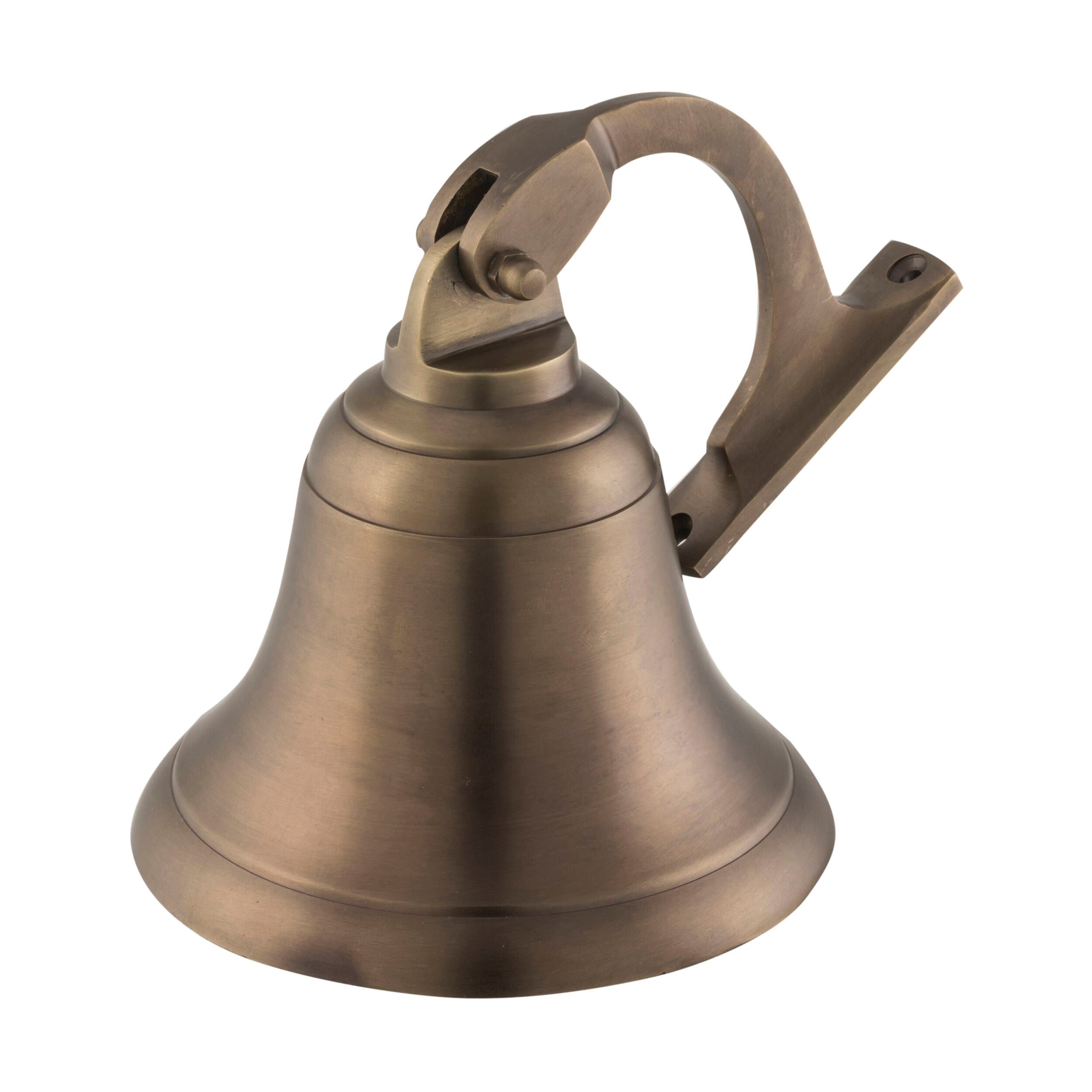 Antique Brass Ships Bell - 4.9 Inch (125mm) Nautical Decor for Home, Boat, or Office - Perfect for Marine Enthusiasts and Vintage Collectors