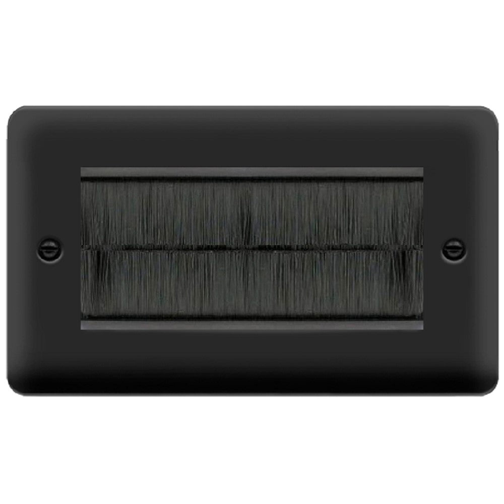 Click Deco Plus Matt Black 4G Cable Brush Outlet Cover - DPMB4BRUSHBK - Conceal Wires & Organize Cables for Home Office, Living Room & Entertainment Centers