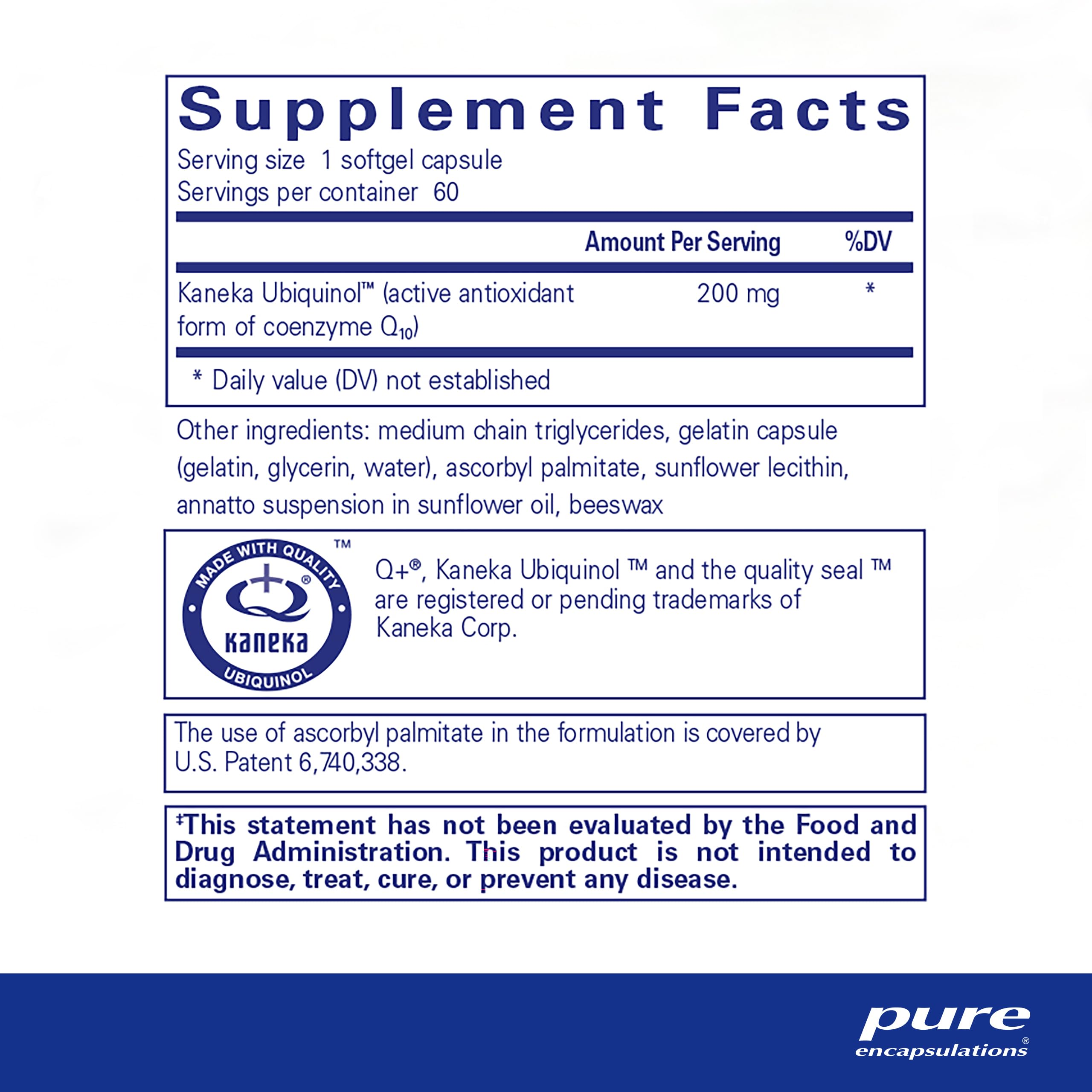 Pure Encapsulations Ubiquinol-QH 200mg - Active Form of CoQ10 Supplement for Heart Health & Energy Support - Antioxidant Softgels (60 Count) - Supports Cardiovascular Function & Cellular Energy - Perfect for Active Adults & Heart Health Maintenance