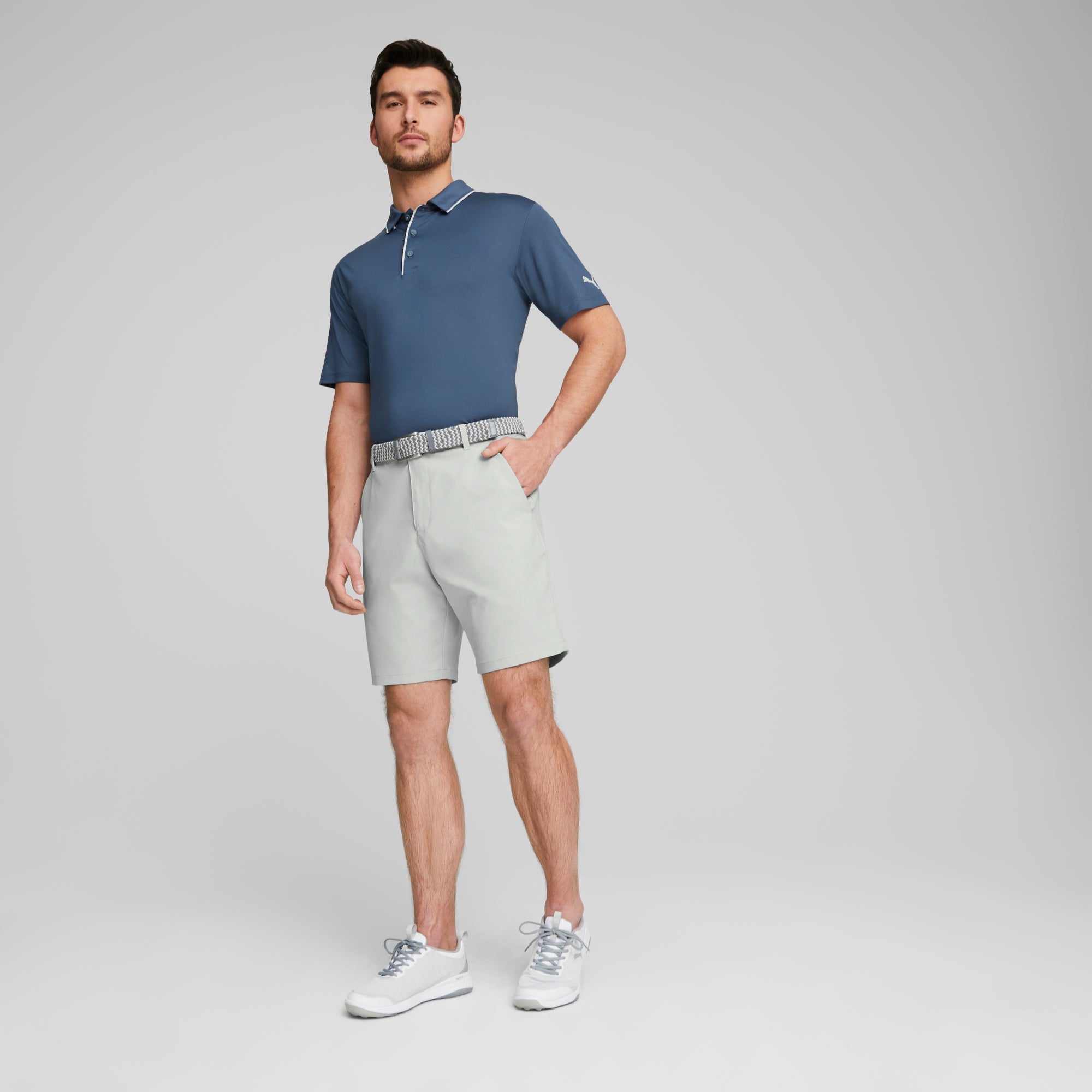 Dealer 8 Golf Shorts for Men - Comfortable Ash Gray Performance Shorts | Perfect for Golfing, Casual Wear & Outdoor Activities