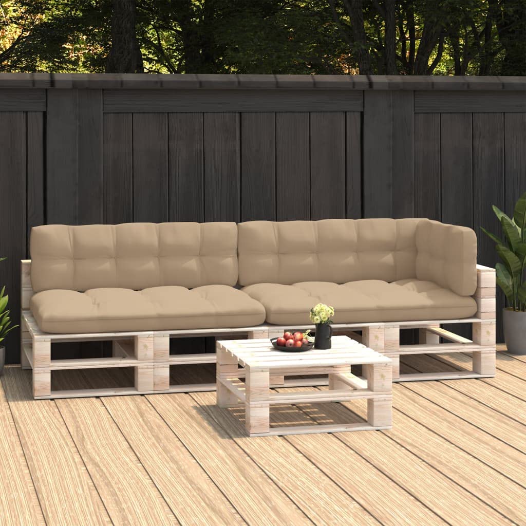 SKM 5-Piece Beige Pallet Sofa Cushions Set - Soft & Comfortable Seat Cushions for Outdoor Patio, Garden Furniture, and DIY Pallet Couches