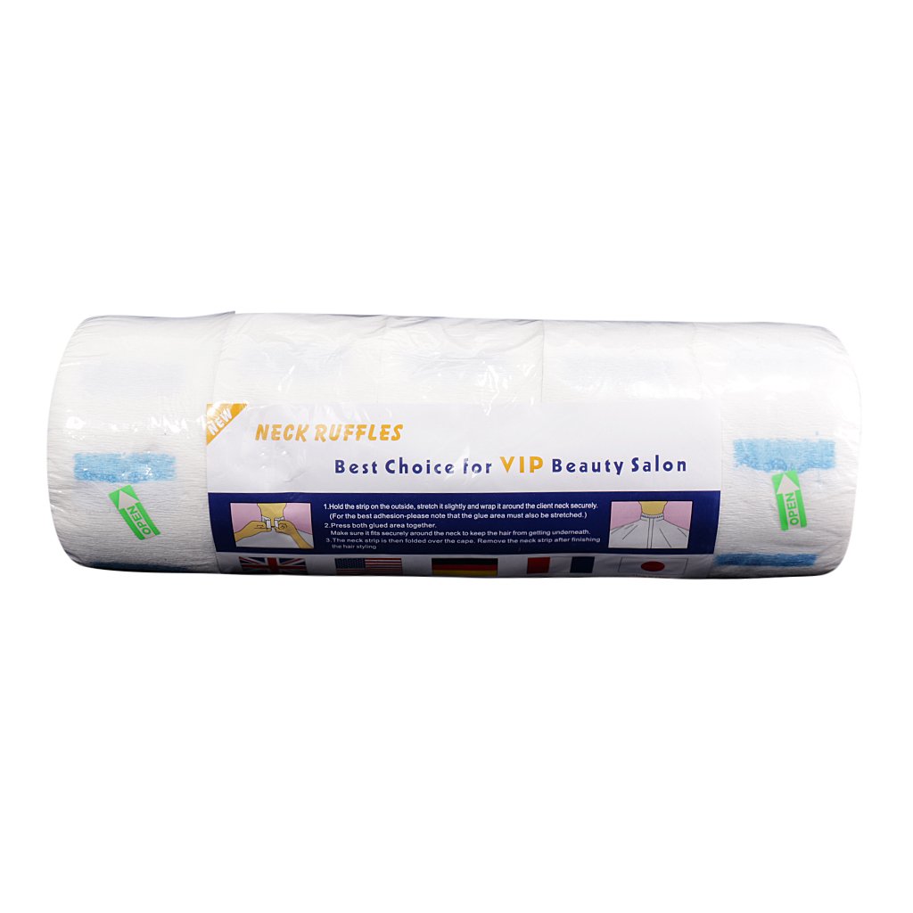 Professional Salon Neck Ruffle Roll Paper Strips - Disposable Blue Barber Tissues for Haircuts, Shaving & Beauty Services | Hygienic Salon Accessories for Stylists & Barbers