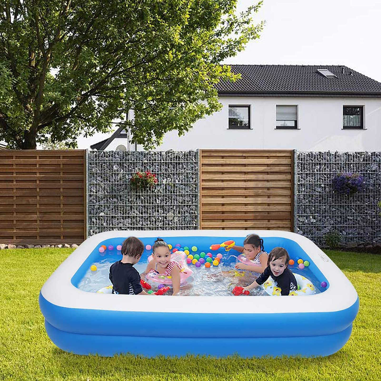 Best Inflatable Swimming Pool for Kids & Adults - Thickened Durable Kiddie Pool, Family Lounge Pool for Toddlers, Infants & Adults - Easy Set Up Outdoor Backyard Garden Pool for Summer Fun, Parties & Relaxation