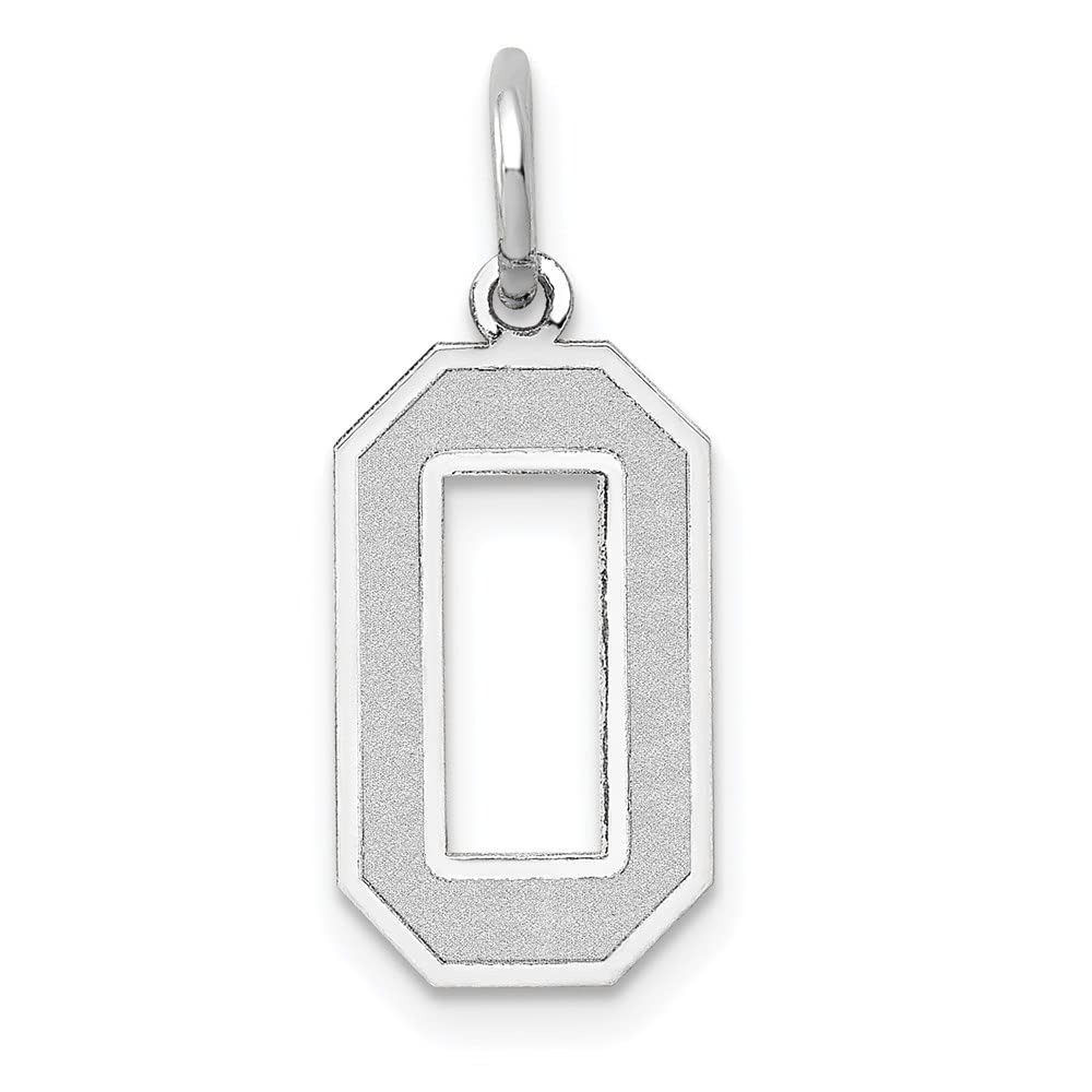 14K White Gold Numeric Number Charm Pendant for Women - Elegant Satin Finish Fine Jewelry Gift for Birthday, Anniversary & Special Occasions
