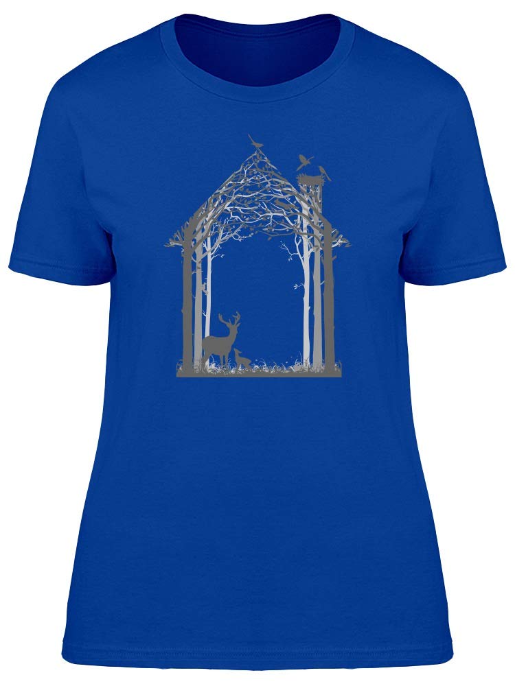 Men's Silhouette Forest Wildlife Graphic T-Shirt - Comfortable Cotton Tee for Outdoor Adventures & Casual Wear