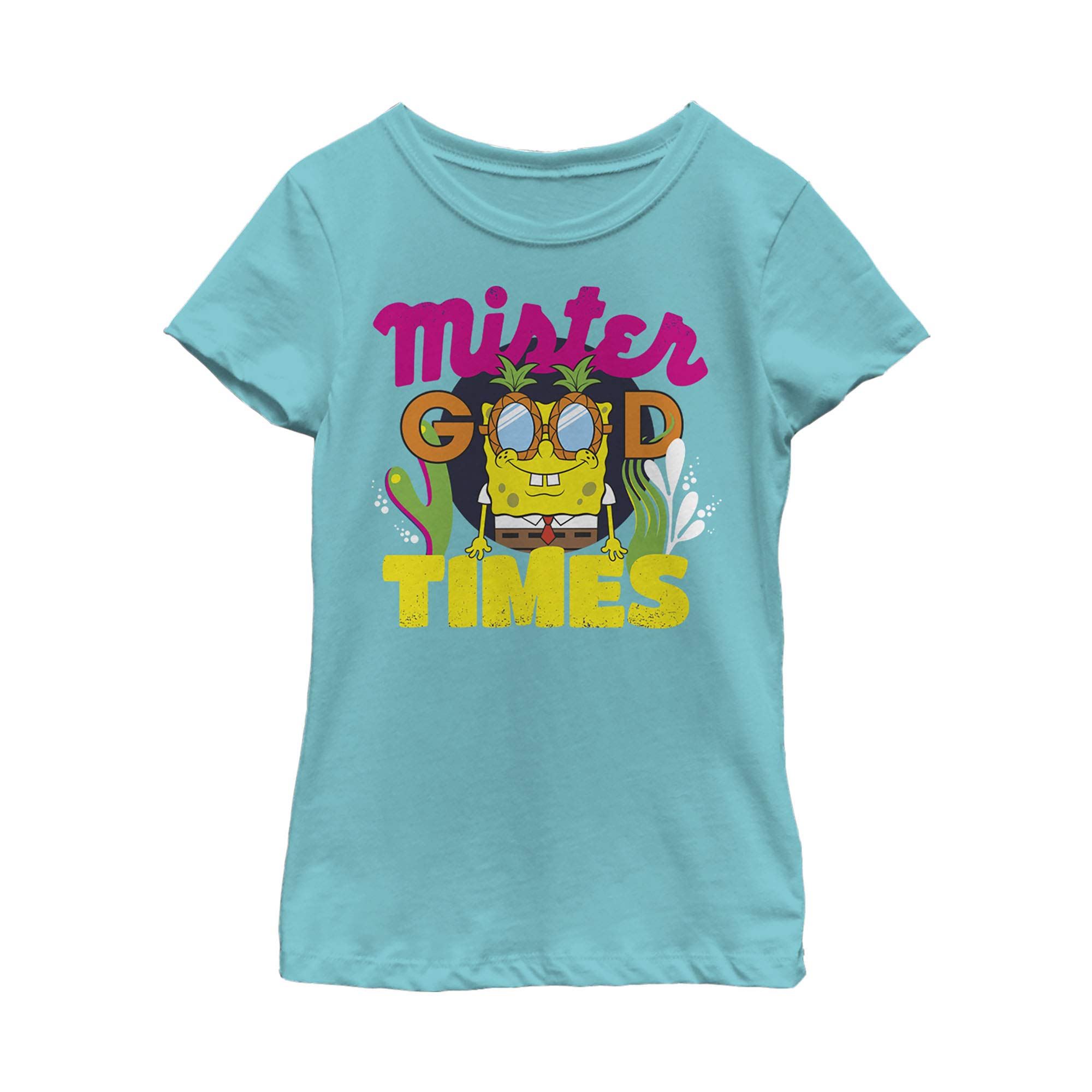 SpongeBob SquarePants Mister Good Times Graphic T-Shirt for Women - Soft Short Sleeve Casual Tee - Perfect for Summer Outfits, Beach Days & Cartoon Lovers