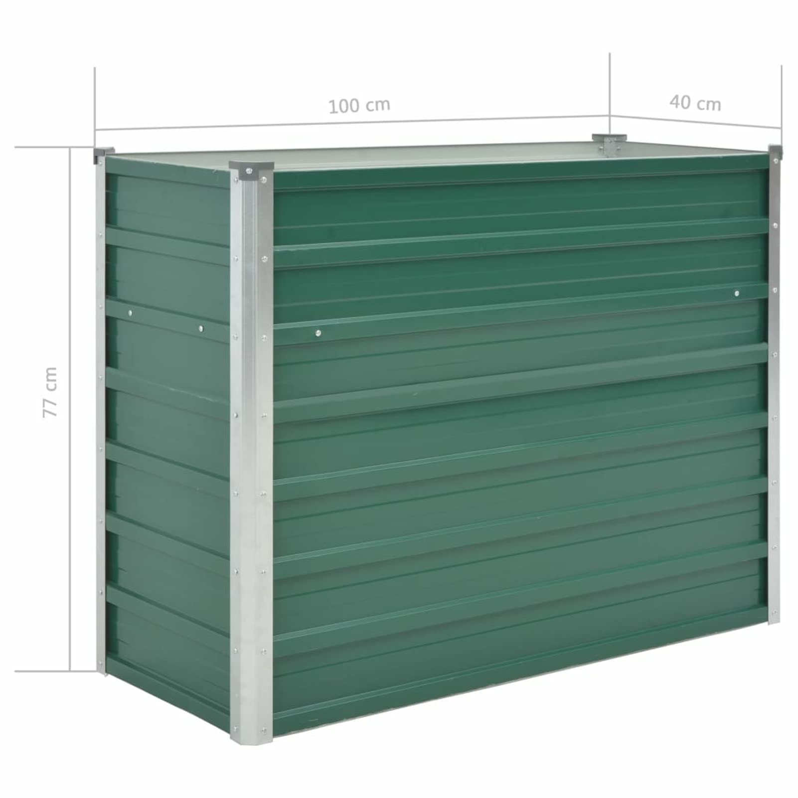 Galvanized Steel Raised Garden Bed Planter - 39.4