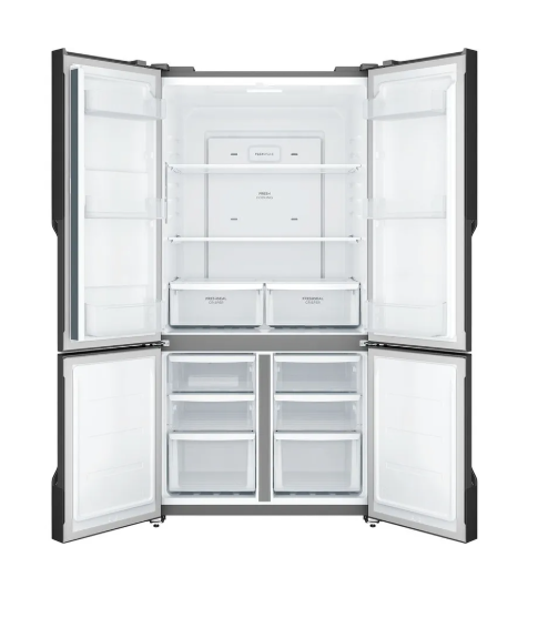 Westinghouse WQE5600BB 564L Quad Door Refrigerator - Matte Charcoal Black | Energy Efficient French Door Fridge for Large Families & Modern Kitchens | Perfect for Entertaining & Bulk Grocery Storage