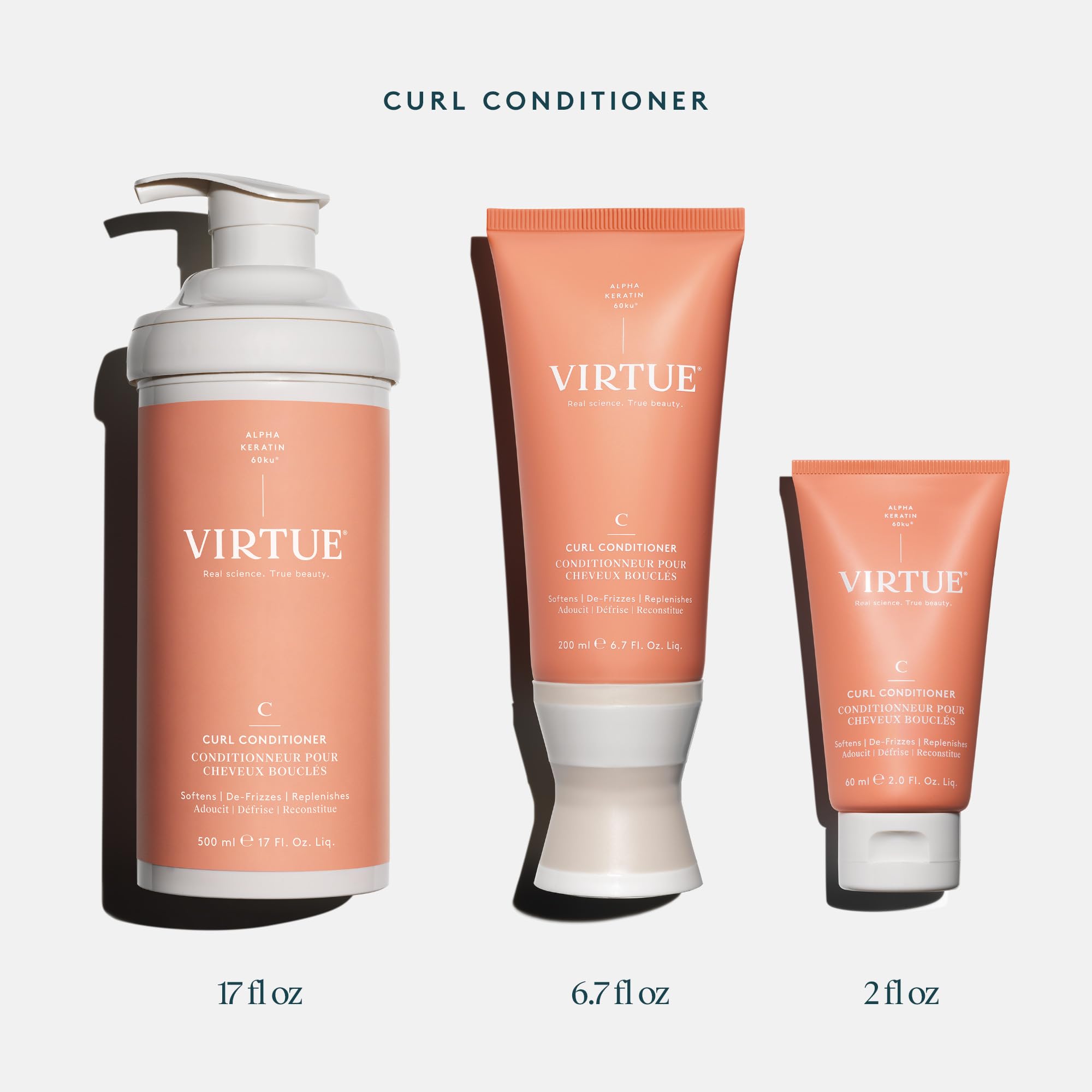 VIRTUE Curl Conditioner with Jojoba Oil - Sulfate Free Hydrating Hair Treatment for Curly Hair - Frizz Control, Nourishes & Repairs - Color Safe - Perfect for Daily Curly Hair Care & Frizz Management